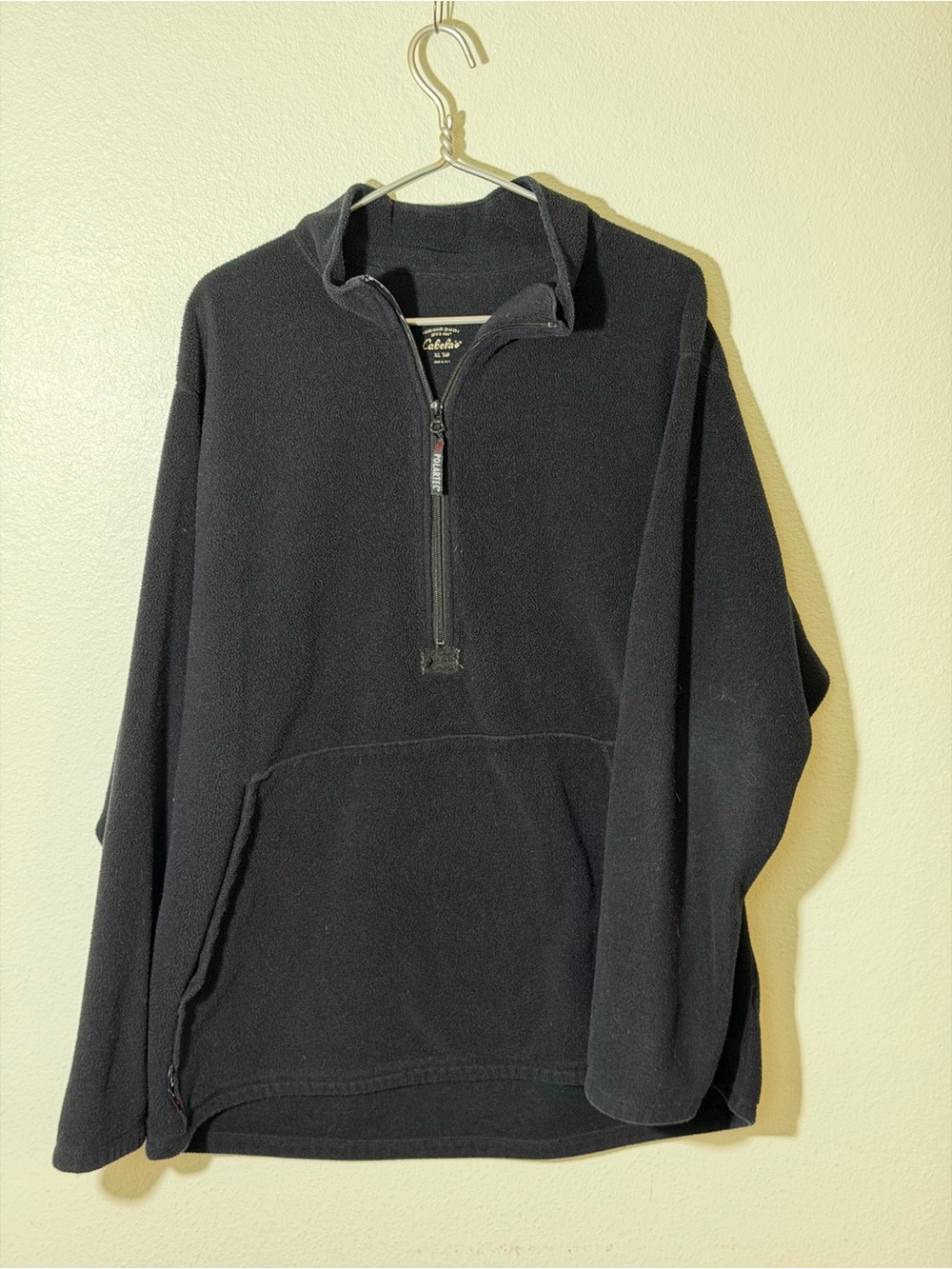 Cabelas Fleece Jacket Men’s Sz XL Tall Black Polartec Full Zip Pockets Hunting